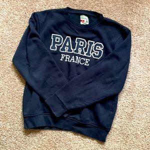 Paris France sweatshirt black, size large
